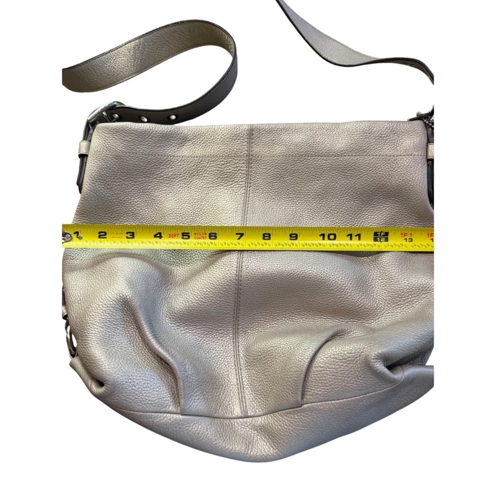 Coach Thompson‎ Hobo Metallic Champagne Pebbled Leather Shoulder Bag F13064